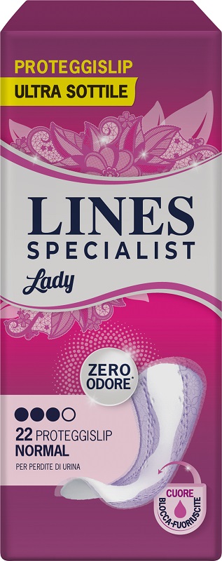 PROTEGGISLIP PER INCONTINENZA URINARIA LINES SPECIALIST LADY LIGHT NORMAL ULTRA SOTTILE 22 PEZZI - Farmapre