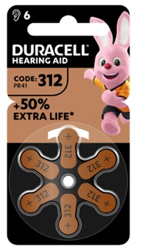 DURACELL EASY TAB 312 MARRONE BATTERIA PER APPARECCHIO ACUSTICO 6 PEZZI - Farmapre