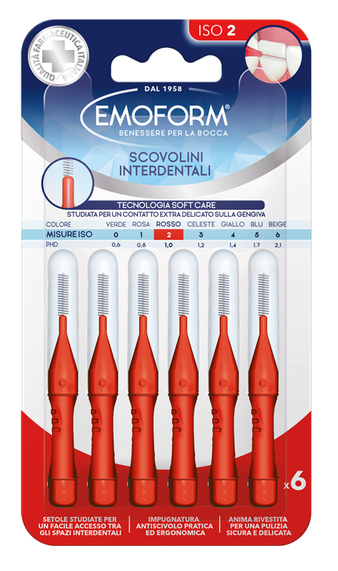 EMOFORM SCOVOLINO ISO 2 ROSSO 6 PEZZI - Farmapre
