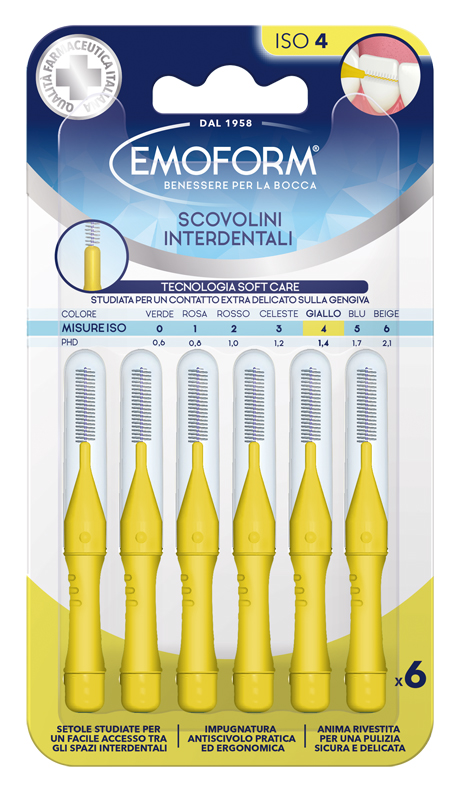 EMOFORM SCOVOLINO ISO 4 GIALLO 6 PEZZI - Farmapre