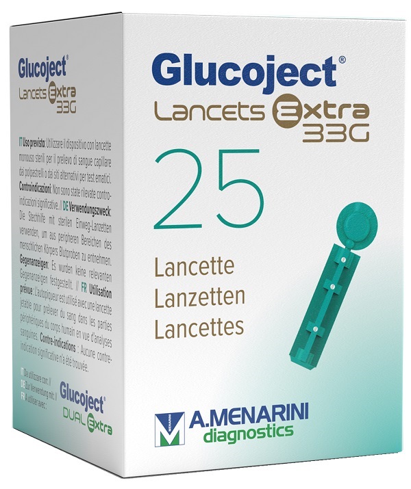 LANCETTA PUNGIDITO GLUCOJET EXTRA GAUGE 33 25 PEZZI - Farmapre