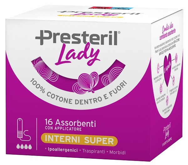 PRESTERIL LADY ASSORBENTE INTERNO COMPACT SUPER PLUS 16 PEZZI - Farmapre