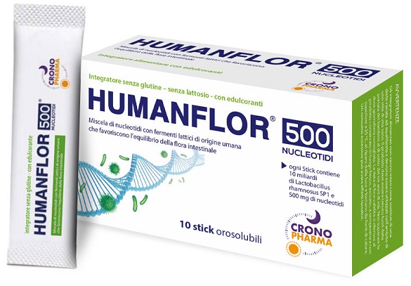 HUMANFLOR 500 NUCLEOTIDI 10 STICK OROSOLUBILI DA 1,5 G - Farmapre