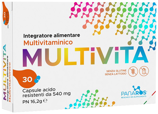 MULTIVITA PANAROS 30 CAPSULE ACIDO RESISTENTI DA 540 MG SENZA GLUTINE SENZA LATTOSIO - Farmapre