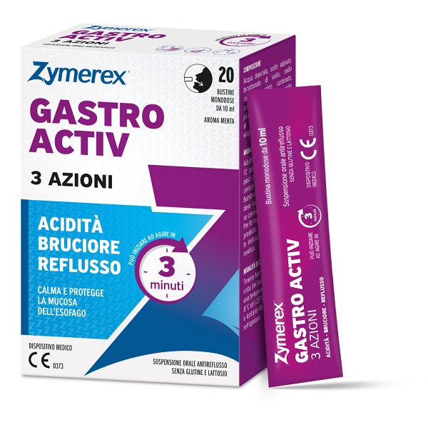 ZYMEREX GASTRO ACTIV 20 BUSTINE DA 10 ML AROMA MENTA SENZA GLUTINE SENZA LATTOSIO - Farmapre