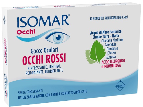 ISOMAR OCCHI ROSSI GOCCE OCULARI ACIDO IALURONICO 0,20% 10 FLACONCINI - Farmapre