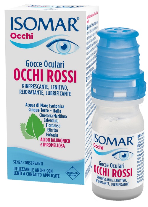 ISOMAR OCCHI ROSSI GOCCE OCULARI ACIDO IALURONICO 0,20% 10 ML - Farmapre