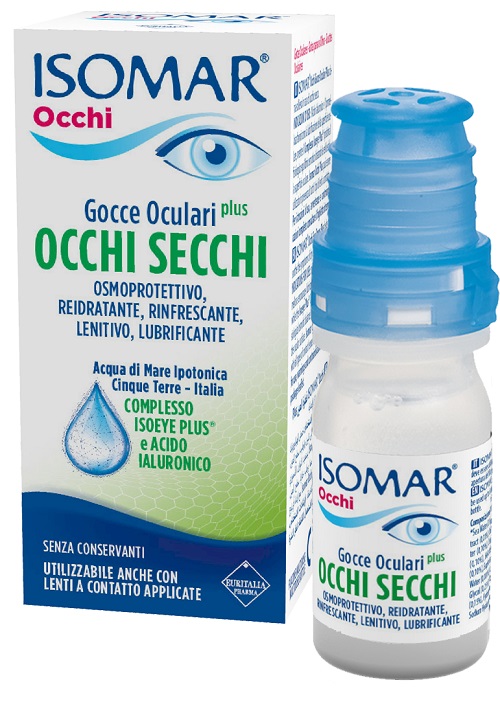 ISOMAR OCCHI SECCHI PLUS GOCCE OCULARI ACIDO IALURONICO 0,20% 10 ML - Farmapre