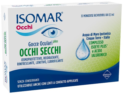 ISOMAR OCCHI SECCHI PLUS GOCCE OCULARI ACIDO IALURONICO 0,25% 15 FLACONCINI - Farmapre