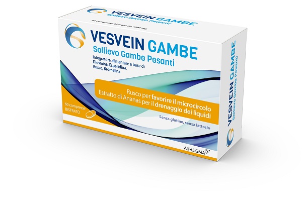 VESVEIN GAMBE SOLLIEVO GAMBE PESANTI 60 COMPRESSE BISTRATO DA 1000 MG SENZA GLUTINE SENZA LATTOSIO - Farmapre