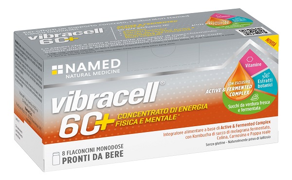 VIBRACELL 60+ 8 FLACONCINI 15 ML SENZA GLUTINE NATURALMENTE PRIVO DI LATTOSIO - Farmapre