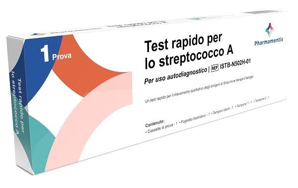 TEST ANTIGENICO RAPIDO PHARMAMENTIS STREP A AUTODIAGNOSTICO RILEVAZIONE QUALITATIVA ANTIGENE STREPTOCOCCO A IN TAMPONI FARINGEI 1 PEZZO - Farmapre