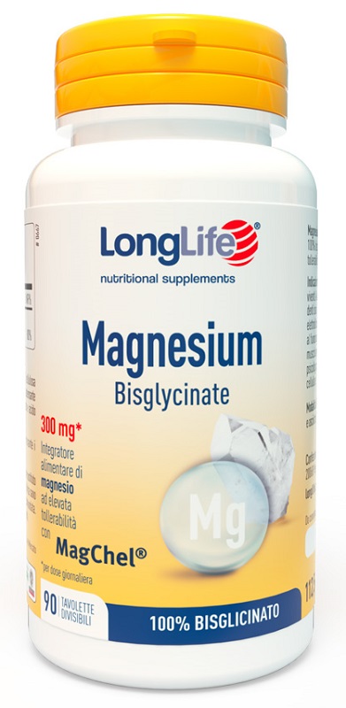 LONGLIFE MAGNESIUM BISGLYCINATE 90 TAVOLETTE DIVISIBILI SENZA GLUTINE - Farmapre