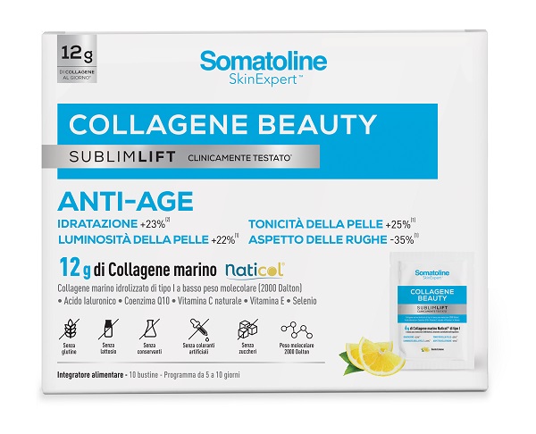 SOMATOLINE COLLAGENE BEAUTY SUBLIMLIFT 10 BUSTINE GUSTO LIMONE SENZA GLUTINE SENZA LATTOSIO - Farmapre