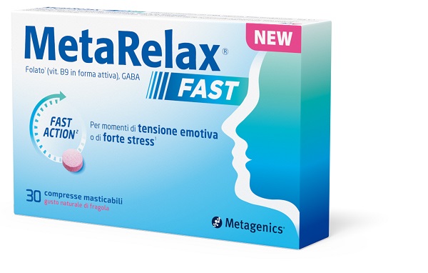 METARELAX FAST 30 COMPRESSE MASTICABILI GUSTO NATURALE DI FRAGOLA SENZA GLUTINE SENZA LATTOSIO CON EDULCORANTI - Farmapre