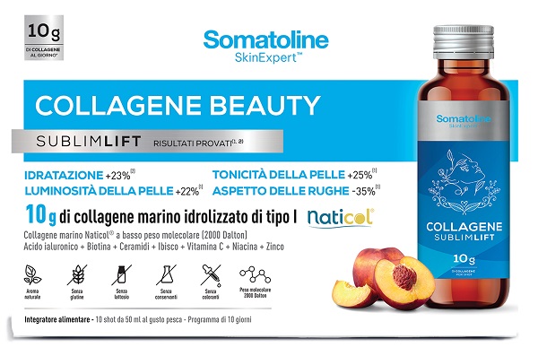 SOMATOLINE COLLAGENE BEAUTY SUBLIMLIFT 10 SHOT 50 ML GUSTO PESCA SENZA GLUTINE SENZA LATTOSIO CON EDULCORANTI - Farmapre