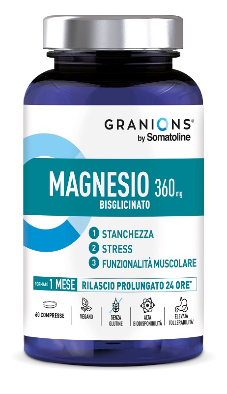 GRANIONS BY SOMATOLINE MAGNESIO BISGLICINATO 360 MG 60 COMPRESSE SENZA GLUTINE - Farmapre