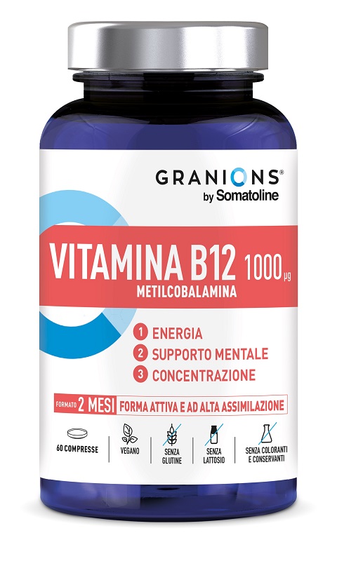 GRANIONS BY SOMATOLINE VITAMINA B12 1000 MCG 60 COMPRESSE SENZA GLUTINE SENZA LATTOSIO - Farmapre